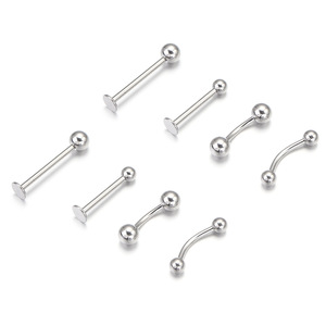 Bijoux de piercing en acier inoxydable pour le nez, les lèvres, les sourcils, bijoux de corps unisexes tendance, 14G 8mm 10mm 12mm - Product Image 4