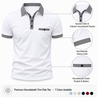 Kaos Oblong Pria VELAN Grosir Musim Panas Hitam Putih Kancing Polos Kasual