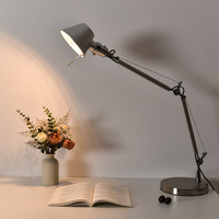 Lampe de bureau pliable à bras long en métal, style nordique simple, protection oculaire, pour lecture, chambre et chevet