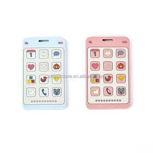 Anneau de dentition pour bébé en silicone souple en gros d'usine jouet drôle de téléphone portable pour les tout-petits - Product Image 2