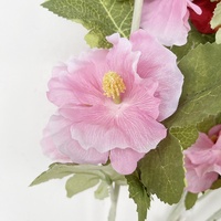 Pabrik grosir L245 bunga buatan mewah warna-warni kering Hollyhock untuk pernikahan & dekorasi rumah untuk Hari Ibu
