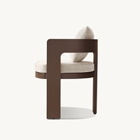 BRONTE Nouveau Design Usine Vente à Chaud Style Meilleur Prix Coussin Rembourré en Aluminium Fauteuils de Salle à Manger Sans Bras avec Cadre en Métal
