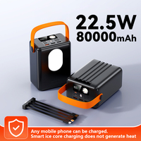 Chargeur portable TDX TZ33 15W/18W/22.5W à charge rapide, grande capacité 80000mAh, batterie externe Li-Polymère, lumière LED, 4-en-1 Micro USB