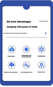 Carpa Túnel HOUMU para <span class=keywords><strong>6</strong></span>-8 Personas, 4.27m, Gran Espacio, PU2000mm, Impermeable y Resistente al Viento, para Campamento Familiar - Product Image 5