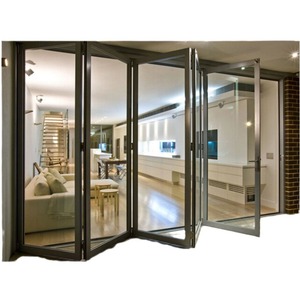 Portes pliantes en alliage d'aluminium, double vitrage trempé, design minimaliste, usage intérieur pour maisons, bureaux, hôtels - Product Image 1