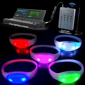 SOFFA Vibrating Led Bracelets With Controller Wedding Gift Sound Activated Led Wristbands Remote Controlled Led Wristband