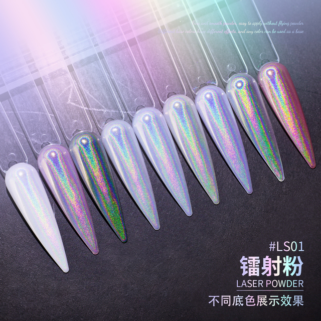 [2026 New] Bojun Holographic Laser Mirror Chrome Powder Rainbow Effect Pigment for Gel Nail Art TPO-Free MSDS Wholesale