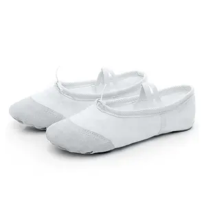 Usine en gros filles toile fond mou de conception chaussures de ballet chaussures de danse ballet pantoufle RT-034