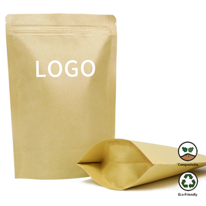 Reusable 500g Kraft Paper Bags for Nuts Zipper Seal Stand up <strong>Pouches</strong> Packaging Zip Lock Paper Bags With Window - Product Image 4