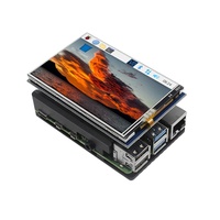 Raspberry Pi Generasi ke-4 Tipe B Layar Sentuh 3,5 inci 3B+/4B Kit Layar Pendingin Kipas Ganda dari Paduan Aluminium