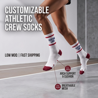 Chaussettes de sport personnalisées en gros avec logo, antidérapantes, rembourrées, pour la course, le basketball, le cyclisme, la remise en forme, chaussettes de compression athlétiques pour hommes