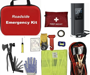 Kit de secours automobile pour réparation de pneus sur le côté de la route, démarreur de secours, kit de sécurité d'urgence en plein air, trousse de premiers soins pour <span class=keywords><strong>voiture</strong></span> et randonnée - Product Image 1