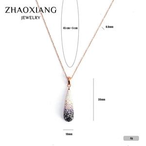 Colliers Goutte d'Eau pour Femmes, Bijoux en Cristal Tendance, Cadeaux pour Fêtes et Anniversaires, Vente en Gros, Dropshipping Accepté - Product Image 2