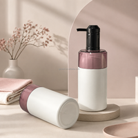 Nouvelle conception, bouteille en plastique HDPE personnalisée de 500 ml à col haut avec couvercle et pompe distributeur pour shampoing, gel douche, cosmétiques