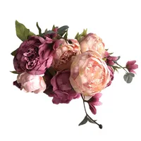 Zui Fangxin Soie Vraie Touche Artificielle Pivoine Mariage En Plastique Fleur Bouquets de Roses pour Mariage