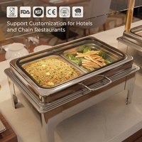 Juego de Recipientes para Calentar Comida de Acero Inoxidable Económico, Moderno, para Restaurante y Catering