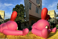 Ballon gonflable géant personnalisé BOYI en forme de lapin de dessin animé, en PVC imperméable, pour la promotion des centres commerciaux et la décoration des fêtes