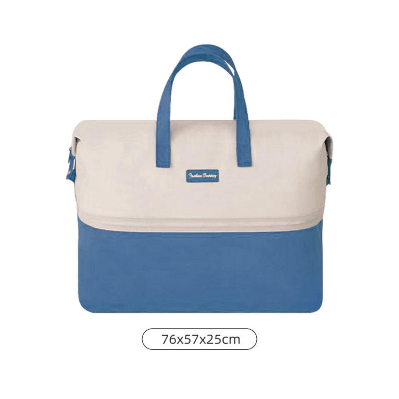 สีเบจขาว + น้ำเงิน