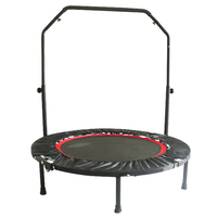Mini trampoline pliable sur mesure pour adultes, hauteur réglable, avec barre de maintien, pour fitness et rebond, directement des fabricants