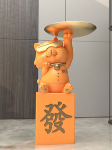 Escultura de Gato de Arte Popular Creativo Grande, Artesanía de Resina Epoxi, Adorno de Piso a Techo, Decoración para Sala de Estar, Hogar, Regalo de Inauguración, Festividades - Product Image 2