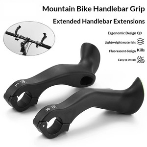 Ergonomik MTB Uzatılmış İç Gidon Uçları, 22.2mm Çok Açılı Pençe Tutuşlu, Çakıl Yol Bisikleti için, Ekstra Uzunluk - Product Image 2
