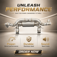 Tuyaux d'échappement en acier inoxydable SD 304 Catback pour Audi R8 V10 5.2L 2016-2024 Système d'échappement silencieux haute performance avec soupape à vide