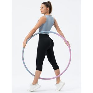 Pantalones Capri de Yoga para Mujer FOXA, Cintura Cruzada en V, Cintura Alta, Control de Abdomen, para Entrenamiento - Product Image 6