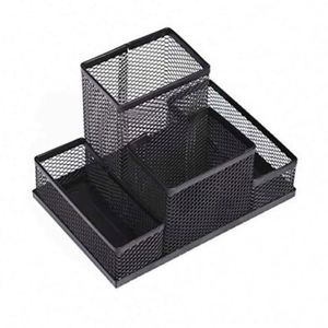 ที่ใส่ดินสอแบบตาข่ายโลหะ 4 ช่องสำหรับจัดระเบียบโต๊ะทำงาน - Product Image 3