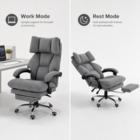 Chaise de bureau ergonomique réglable en hauteur, confortable, en tissu, pour le bureau à domicile
