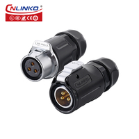 Connecteur étanche Cnlinko LP20 Quick 3 broches circulaire mâle femelle IP68 montage sur panneau M20