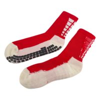 Chaussettes de sport de compression en coton rouge personnalisées Chaussettes de football épaisses en éponge