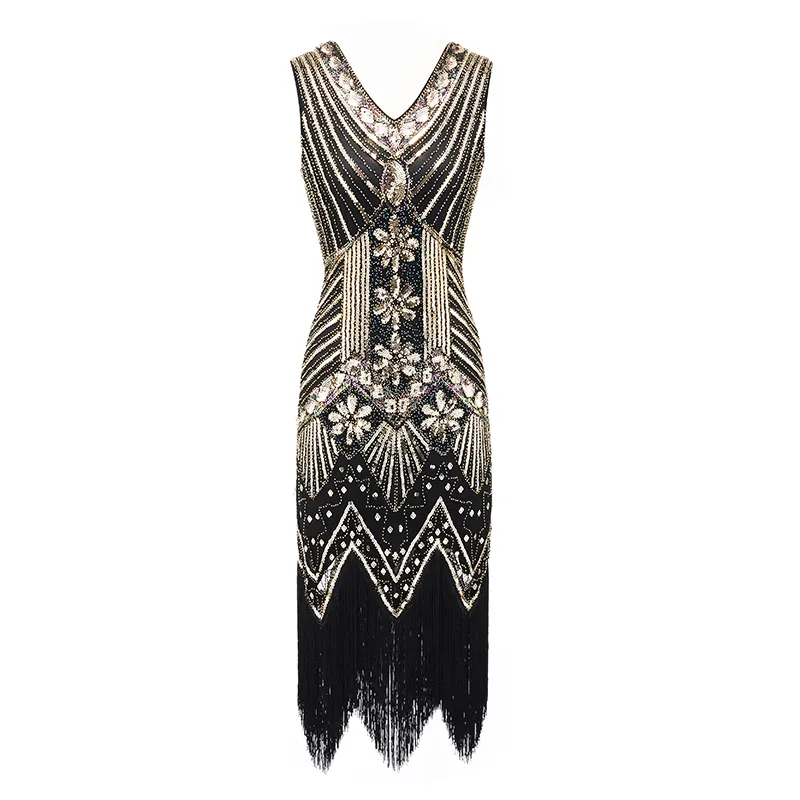 Minthson plus size 1920s Flapper Dress Great Gatsby Party Evening Sequins Fringed Dresses Gown Dress
