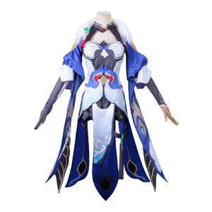 Costume de cosplay <span class=keywords><strong>Yukong</strong></span> de Honkai: Star Rail, robe bleue, avec bandeau et bracelet de cheville, pour femme, style anime - Product Image 1