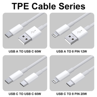 Câble de charge rapide USB C vers USB C 60W PD, câble de données USB tressé en nylon pour iPhone 15 16, vente en gros