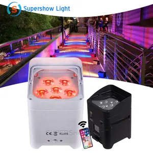 Supershow 6x18w rechargeable Led IR 6 in 1 wireless dmx battery powered led light par dj stage wireless wedding battery uplight