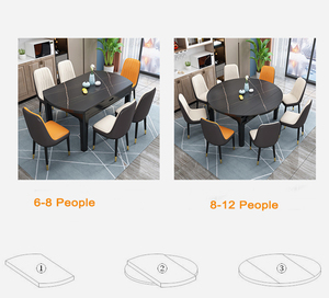 YDSTONE Set Tavolo da Pranzo Moderno per 6 Persone con Piano in Pietra Sinterizzata Bianca Artificiale, <span class=keywords><strong>Arredamento</strong></span> in Legno per Sala da Pranzo, Ufficio <span class=keywords><strong>e</strong></span> Ristoranti - Product Image 3