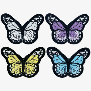 Parche Bordado Personalizado al por Mayor, Termoadhesivo o para Coser, con Forma de Mariposa Colorida, para Ropa, Sombreros y Manualidades - Product Image 2
