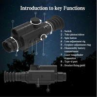 Caméra thermique 256x192 384x288 640x512 25mm 35mm 50mm 50Hz avec télémètre laser et calculateur de trajectoire pour la chasse