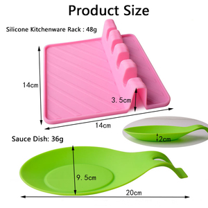 Commercio all'ingrosso personalizzato in Silicone multifunzionale poggia utensili da cucina resistenti al calore-vaso spatola porta cucchiaio poggia - Product Image 1