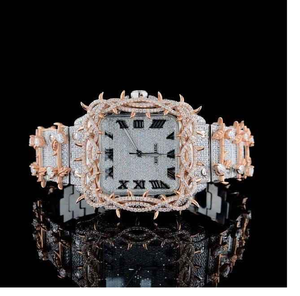 Reloj de Pulsera de Cuarzo de Acero Inoxidable para Hombre, con Diamantes de Moissanita, Brillo Deslumbrante, Artesanía para el Caballero Moderno - Product Image 6