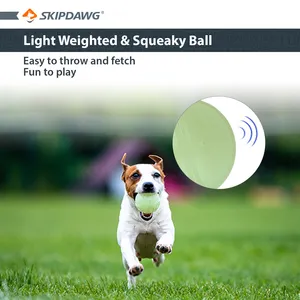 Bola flutuante interativa para animais de estimação, brinquedo com bola de brincar para cães, bola de brincar com brilho no escuro, brinquedo de mastigar com boquinho luminoso, SKIPDAWG