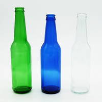 Bouteille de bière en verre personnalisé, verre à jus étincelant de 330ml avec capuchon de couronne, bouteille en verre de boissons non alcoolisées de 33cl