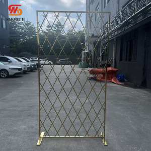 เชิงเทียนสีทองเรียบตกแต่งพื้นหลังกรอบดอกไม้ยืนพื้นหลังเวทีงานแต่งงานผนังเทียน - Product Image 3