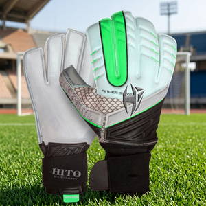 Nouveau design Gants de gardien de but de football en latex à contact frontal, avec silicone injecté au dos et découpe négative, avec protection du pouce, personnalisables - Product Image 3