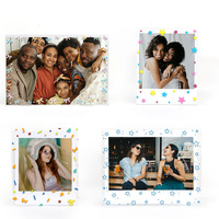 Cadre photo magnétique carré Caiul de 6 pouces de large, transparent, à motifs de dessins animés, en acrylique, pour la maison et le réfrigérateur d'hôtel