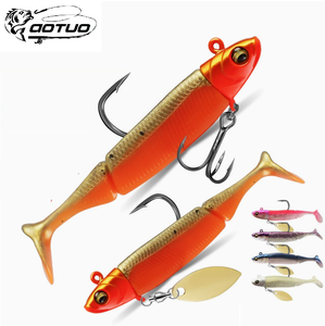 Aotuo Leurre souple à tête plombée et queue en T de 9,5 <span class=keywords><strong>cm</strong></span>, 15g/20g, à lancer longue distance, avec <span class=keywords><strong>lame</strong></span> rotative pour la pêche au bar et au culter en <span class=keywords><strong>eau</strong></span> douce - Vente chaude - Product Image 1