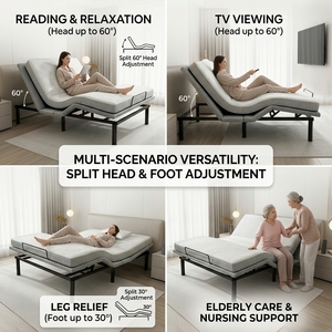 Base de Cama Eléctrica Inteligente Ajustable con Memoria de Posición y Modo Preestablecido, para Adultos Mayores, Ideal para Leer, Ver TV y Relajarse en Casa - Product Image 3