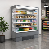 Vitrine réfrigérée ouverte multi-niveaux pour supermarché, équipement de réfrigération commercial, monotempérature, double rideau d'air