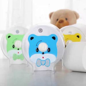 Porte-papier toilette créatif en forme de dessin animé, en plastique circulaire avec ventouse, pas de perçage requis, options de couleurs bleu, jaune, vert - Product Image 1