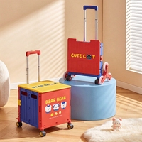 Chariot de courses pliable en plastique pour supermarchés et usage domestique, chariot compact pour monter les escaliers, chariot de camping pliable pour pique-nique et activités de plein air